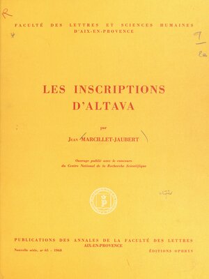 cover image of Les inscriptions d'Altava